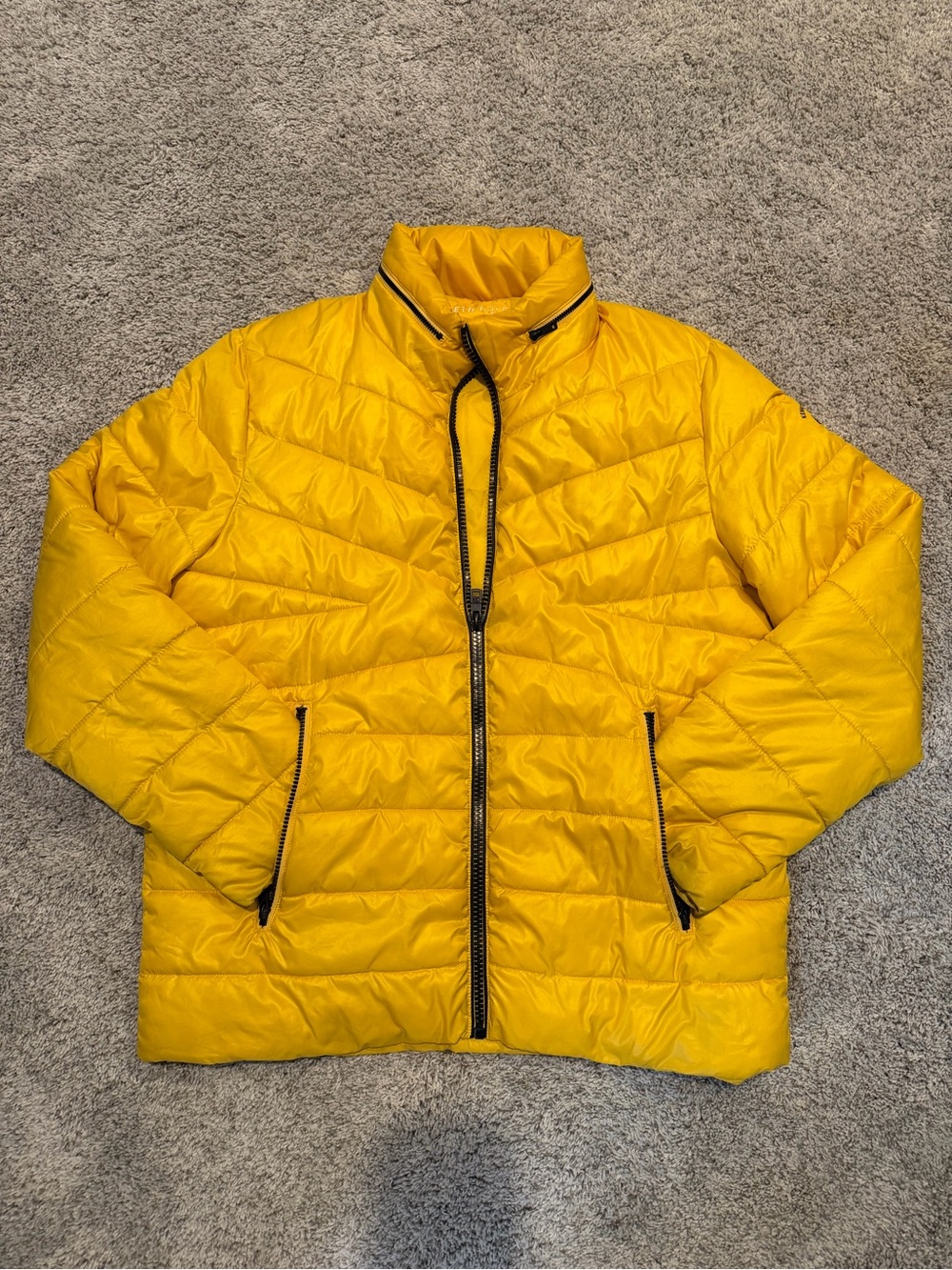 Kenneth Cole Yellow Packable Puffer Jacket